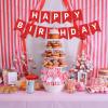Hooqict Red Happy Birthday Banner Sign for Backdrop Red Birthday Party Decorations for Women Men Garland Party Banner Wall Porch Door Hanging Supplies view 4