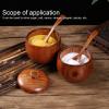 2 Set Japanese Seasoning Jars, Wooden Salt Cellar Pepper Seasoning Box, Salt Cellar with Lid and Spoon, Salt Sugar Chili Seasoning Container for Home Restaurant view 3