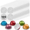 CAPMESSO Aluminum Foils Lids for Vertuo Reusable Pods,Compatible for Refillable Vertuo Pods, 100pcs Coffee Pods Foil Seals Covers(100/package) view 1