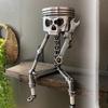 GeRRiT Carving Piston Face Sculpture Metal Art Figurine,Carved Skeleton face Sculpture Ornaments,Handmade Man Head Statue Office Home Table Desk Decor view 3