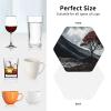 6Pcs Drink Coasters for Drinks Tabletop Protection, Tree and Volcanic Leather Coaster for Kinds of Cups, Absorbent Cup Coaster for Coffee Table Home Decor 4" Cup Mat Pad view 4