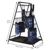 DECORN Folding Umbrella Storage Stand Rack Holder Organizer Bin Freestanding Umbrella Holder with Removable Drip Tray,Bronze-48 Hooks view 2