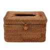 ZHDOKA Tissue Box Cover, Rattan Woven Tissue Box Holder Modern Exquisite Napkin Dispenser Organizer for Bathroom Countertop Bedroom Living Room (47x2cm / 18.5x0.8in) view 1