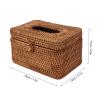 ZHDOKA Tissue Box Cover, Rattan Woven Tissue Box Holder Modern Exquisite Napkin Dispenser Organizer for Bathroom Countertop Bedroom Living Room (47x2cm / 18.5x0.8in) view 2