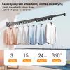 clinmday Retractable Clothes Drying Rack, Laundry Drying Rack Wall Mount, Space Saver Clothes Rack, Retractable, Collapsible (Tri-Fold), for Balcony, Laundry, Bathroom, Dark Grey Color Grey view 3