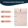 500 Thread Count Comfortable Dream-Zone Pima Cotton Royal Looking Solid Style Sheet Set (4-Pieces) Fits Pockets Up to 14 to 16" Inches Depth (Queen, Peach) view 3