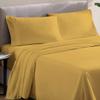 500 Thread Count Comfortable Dream-Zone Pima Cotton Royal Looking Solid Style Sheet Set (4-Pieces) Fits Pockets Up to 14 to 16" Inches Depth (Twin XL, Gold) view 1