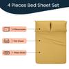 500 Thread Count Comfortable Dream-Zone Pima Cotton Royal Looking Solid Style Sheet Set (4-Pieces) Fits Pockets Up to 14 to 16" Inches Depth (Twin XL, Gold) view 3