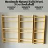 Furpinea 3 Tier Natural Wood Handmade Montessori Kids Bookshelf Wall Mounted Children Bedroom, Nursery (Narrow 13" Width, Mahogany) view 4