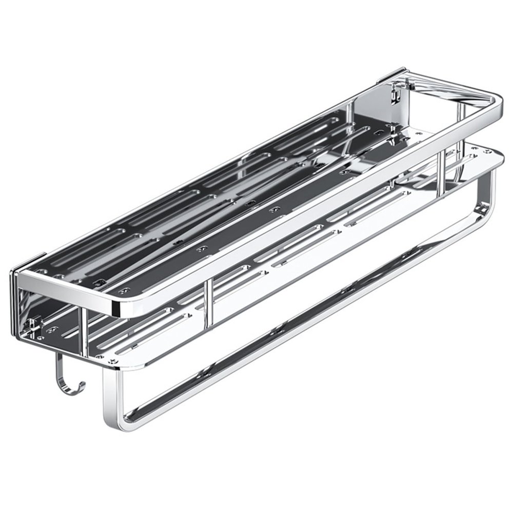 GERRIT Double Layer with Pole and Hook Spice Racks Organiser Free Standing for Kitchen Counter, Metal Bathroom Organizer Storage Rack for Countertop (29cm)