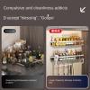 GERRIT Double Layer with Pole and Hook Spice Racks Organiser Free Standing for Kitchen Counter, Metal Bathroom Organizer Storage Rack for Countertop (29cm) view 4