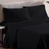 THE ROYAL TEXTILE COMPANY 500 Thread Count Comfortable Dream-Zone Pima Cotton Royal Looking Solid Style Sheet Set (4-Pieces) Fits Pockets Up to 14 to 16"" Inches Depth (Short King, Black) view 1