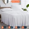 500 Thread Count Comfortable Dream-Zone Pima Cotton Royal Looking Solid Style Sheet Set (4-Pieces) Fits Pockets Up to 14 to 16" Inches Depth (RV King, White) view 2