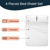 500 Thread Count Comfortable Dream-Zone Pima Cotton Royal Looking Solid Style Sheet Set (4-Pieces) Fits Pockets Up to 14 to 16" Inches Depth (RV King, White) view 3