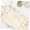 Hoement Gauze Table Runner and Long Tablecloth Decorative Tulle Tablecloth for Weddings and Parties Versatile Home Decor Elegant Gold Design view 2