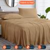500 Thread Count Comfortable Dream-Zone Pima Cotton Royal Looking Solid Style Sheet Set (4-Pieces) Fits Pockets Up to 14 to 16" Inches Depth (Twin, Taupe) view 2