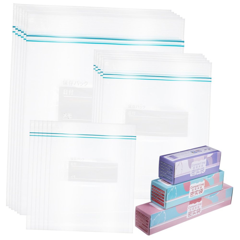 HOLIDYOYO Tight Seal Food Storage Bags Reusable Freezer Refrigerator Organizers Fruit Sandwich Bags Easy to Identify