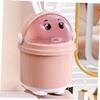 VILLFUL Mini Desktop Trash Can Cartoon Bunny Design Dorm Boys and Girls Waste Basket Small Desk Trash Bin for Bedroom Home Garbage Can view 2