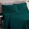 500 Thread Count Comfortable Dream-Zone Pima Cotton Royal Looking Solid Style Sheet Set (4-Pieces) Fits Pockets Up to 14 to 16" Inches Depth (Short King, Teal Blue) view 1