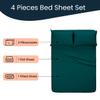 500 Thread Count Comfortable Dream-Zone Pima Cotton Royal Looking Solid Style Sheet Set (4-Pieces) Fits Pockets Up to 14 to 16" Inches Depth (Short King, Teal Blue) view 2