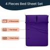 500 Thread Count Comfortable Dream-Zone Pima Cotton Royal Looking Solid Style Sheet Set (4-Pieces) Fits Pockets Up to 14 to 16" Inches Depth (RV King, Purple) view 3