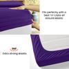 500 Thread Count Comfortable Dream-Zone Pima Cotton Royal Looking Solid Style Sheet Set (4-Pieces) Fits Pockets Up to 14 to 16" Inches Depth (RV King, Purple) view 4