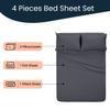500 Thread Count Comfortable Dream-Zone Pima Cotton Royal Looking Solid Style Sheet Set (4-Pieces) Fits Pockets Up to 14 to 16" Inches Depth (California King, Dark Grey) view 3