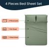 500 Thread Count Comfortable Dream-Zone Pima Cotton Royal Looking Solid Style Sheet Set (4-Pieces) Fits Pockets Up to 14 to 16" Inches Depth (OLY Queen, Moss) view 3
