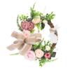 HOLIDYOYO Spring Bunny Wreath Easter Artificial Flower Decor for Front Door Indoor and Outdoor Use Cute Bunny Design for Holiday Parties and Seasonal Celebrations view 1