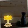 HOLIDYOYO Lotus Style Butter Lamp Holder Decorative Candle Base for Home Temple Meticulously Crafted Ghee Lamp Stand for Centerpieces and Design view 2