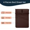 500 Thread Count Comfortable Dream-Zone Pima Cotton Royal Looking Solid Style Sheet Set (4-Pieces) Fits Pockets Up to 14 to 16" Inches Depth (Grand King, Chocolate) view 3