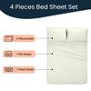 500 Thread Count Comfortable Dream-Zone Pima Cotton Royal Looking Solid Style Sheet Set (4-Pieces) Fits Pockets Up to 14 to 16" Inches Depth (OLY Queen, Ivory) view 3