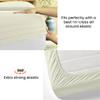 500 Thread Count Comfortable Dream-Zone Pima Cotton Royal Looking Solid Style Sheet Set (4-Pieces) Fits Pockets Up to 14 to 16" Inches Depth (OLY Queen, Ivory) view 4