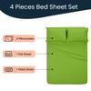 500 Thread Count Comfortable Dream-Zone Pima Cotton Royal Looking Solid Style Sheet Set (4-Pieces) Fits Pockets Up to 14 to 16" Inches Depth (California King, Parrot Green) view 2