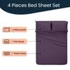 500 Thread Count Comfortable Dream-Zone Pima Cotton Royal Looking Solid Style Sheet Set (4-Pieces) Fits Pockets Up to 14 to 16" Inches Depth (Queen XL, Plum) view 3