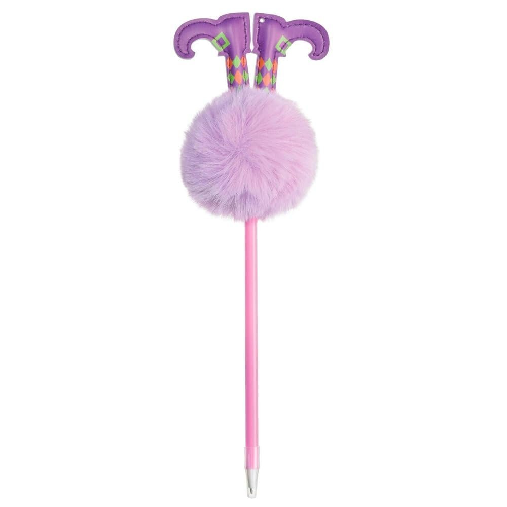 Amscan Spooktacular Halloween Puffy Topped Pens (1 Pc.) - Unique Seasonal Stationery - Perfect for Party Favors and Festive Writing, Purple Witch Legs, 10.25" x 3.5"