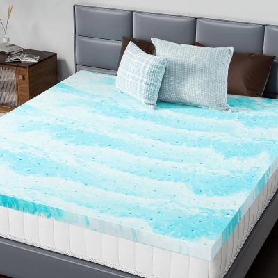 2 Inch Gel Infused Memory Foam Mattress Topper  Cooling Mattress Pad  Ventilated and Breathable  CertiPUR Certified - Queen (Queen)