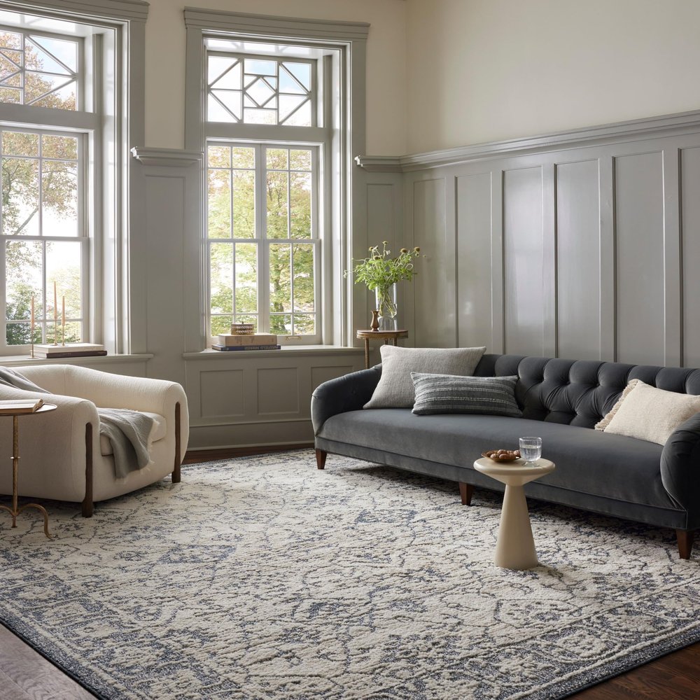 Loloi Magnolia Home by Joanna Gaines Gigi Collection GIG-02 Ivory/Blue 2'-7" x 10'-0" Runner Rug