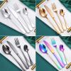 HIDEERPPY Silverware Set, 4/16/24/32 Pieces Stainless Steel Tableware Set Hotel Home Steak Knife Fork Spoon, Flatware Set (Color : Rainbow, Size : 1Set-4Pcs) view 3