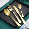 HIDEERPPY Silverware Set, 4/16/24/32 Pieces Stainless Steel Tableware Set Hotel Home Steak Knife Fork Spoon, Flatware Set (Color : Rainbow, Size : 1Set-4Pcs) view 4