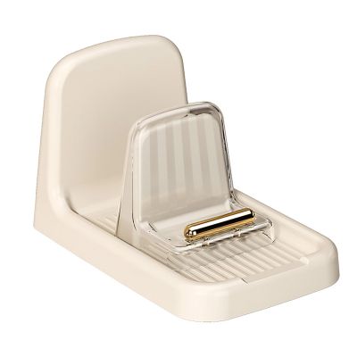 ulafbwur Countertop Pot Lid Holder Heavy-duty Organizer Rack Plastic Spoon Stand Kitchen Fork Spatula Pan Cover Shelf White