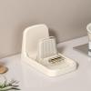 ulafbwur Countertop Pot Lid Holder Heavy-duty Organizer Rack Plastic Spoon Stand Kitchen Fork Spatula Pan Cover Shelf White view 3