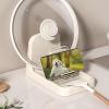 ulafbwur Countertop Pot Lid Holder Heavy-duty Organizer Rack Plastic Spoon Stand Kitchen Fork Spatula Pan Cover Shelf White view 4