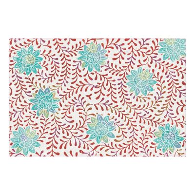 Carolina Creekhouse Vinyl Rug | Kelly 048407CJ | Vinyl Floor Mat | Decorative, Vintage, Waterproof, Eco-Friendly, Non-Slip | Red, 6'x8'