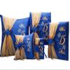 Lassos Boutique 5 Piece Quinceanera Set Mis Quince Set with Kneeling Pillow, Tiara Pillow, Guestbook, Photo Album, Spanish Bible, My Sweet 15 Decorations (Royal Blue/Gold with English Bible) view 1