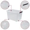 Ewingger 50 L Plastic Lidded Storage Bin, 4 Pack Clear Latching Storage Box with Wheels view 2
