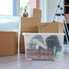 Ewingger 50 L Plastic Lidded Storage Bin, 4 Pack Clear Latching Storage Box with Wheels view 4