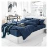Bed, 3PCS 100% Pure Linen Solid Color Bedding Set, Linen Duvet Cover and Pillow, Quilt Cover view 3