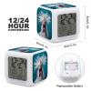 Rooster Alarm Clocks Color Changing LED Clock Digital Alarm with Time Date Temperature view 2