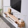 XRRJFYH Wood TV Stand Floating TV Console TV Table with Drawers Media Console TV Cabinet Entertainment Center (Color : White, Size : 160CM/63IN) view 2